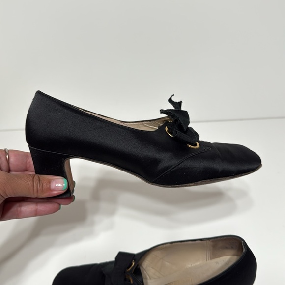 Vintage Rare Del Arte Shoes Satin Ballet Style Heels - Picture 9 of 17